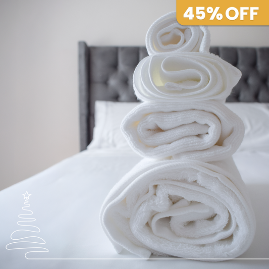 Set de 4 Toallas Algodón Fibra Larga de 650 grs/m2.