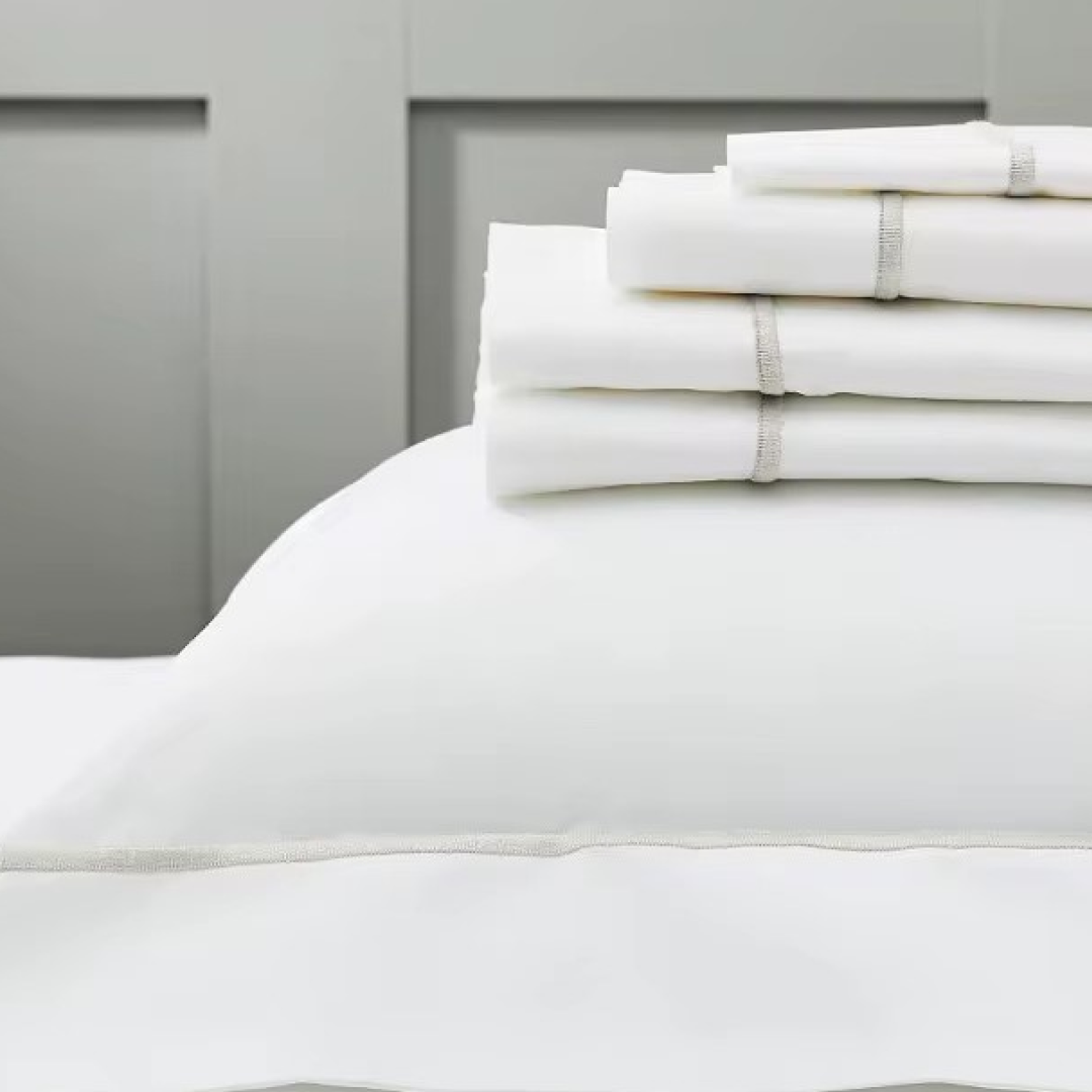 Juego de sábana planas para hoteles de algodón peinado de 400 hilos